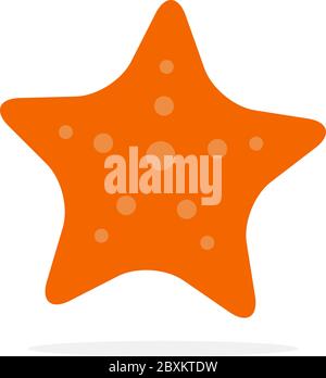 Starfish in orange color vector flat isolated Stock Vector