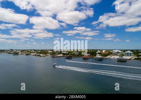 Aerial view of Ono Island and Ole River in Orange Beach, Alabama Stock Photo