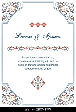 Floral pattern for invitation or greeting card Stock Vector