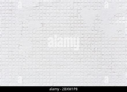 seamless texture and pattern of painted white soviet square outdoor house tiles Stock Photo