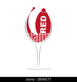 Red Wine Glass vector with splash and drips Stock Vector