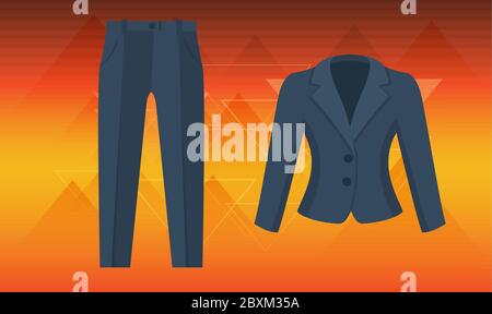 mock up illustration of female office uniform on abstract background Stock Vector