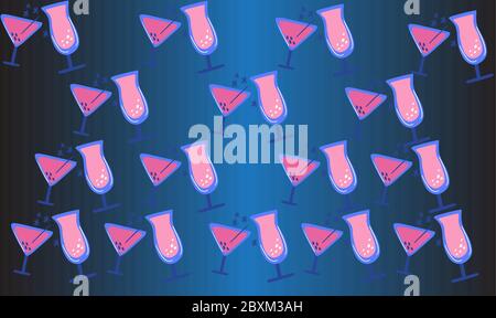 digital textile design of natural drinks art Stock Vector