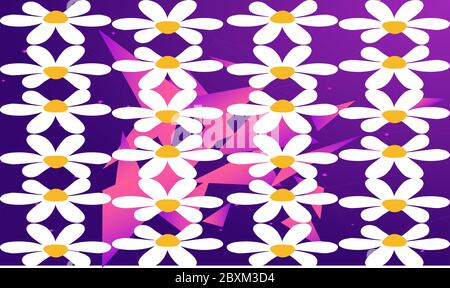 digital textile design of various flowers and leaves Stock Vector