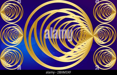 digital textile illustration design of gold ornament art Stock Vector
