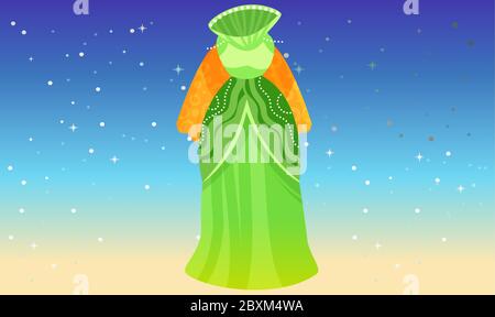 mock up illustration of fashion dress on abstract background Stock Vector