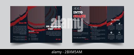 Gym/Fitness Trifold Brochure template Stock Vector