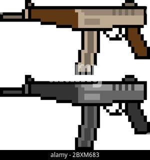 vector pixel art gun shot isolated cartoon Stock Vector Image & Art - Alamy