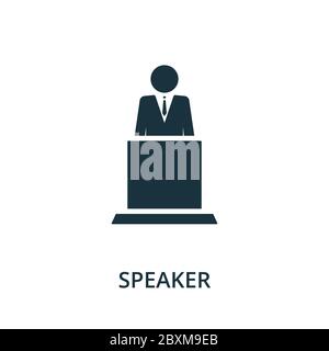 Speaker icon from reputation management collection. Simple line element Speaker symbol for templates, web design and infographics Stock Vector