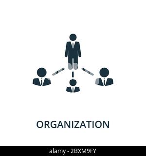 Organization icon from reputation management collection. Simple line element Organization symbol for templates, web design and infographics Stock Vector