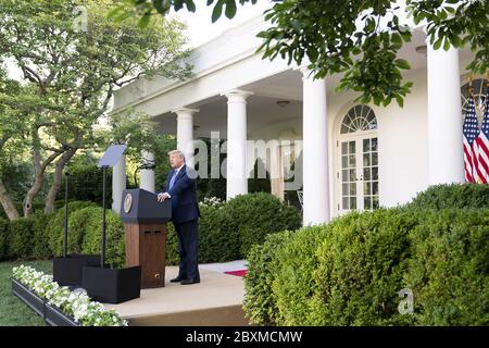 Washington, United States Of America. 01st June, 2020. President Donald J. Trump delivers remarks Monday, June 1, 2020, in the Rose Garden of the White House People: President Donald Trump Credit: Storms Media Group/Alamy Live News Stock Photo