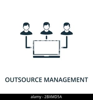 Outsource Management icon from reputation management collection. Simple line element Outsource Management symbol for templates, web design and Stock Vector