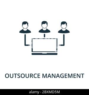 Outsource Management icon from reputation management collection. Simple line element Outsource Management symbol for templates, web design and Stock Vector