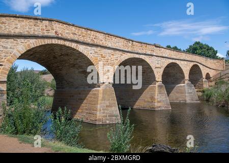 Old stone Bridge built 1823 Richmond Tasmania Australia Stock Photo