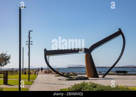 Esperance Western Australia November 14th 2019 : Whale Tail sculpture in Esperance Western Australia Stock Photo