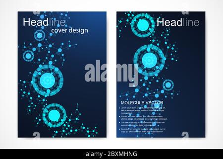 Vector templates for brochure magazine leaflet flyer cover booklet annual report. ,Technology, chemistry, science. Stock Vector