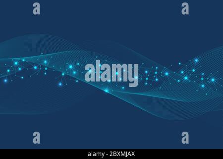 Big Data Visualization Background. Modern futuristic virtual abstract background. Science network pattern, connecting lines and dots. Global network Stock Vector