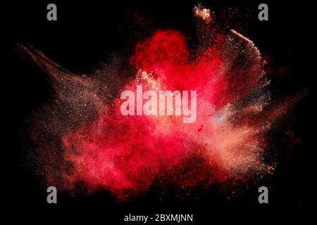 Colorful dust particle explosion resembling a pyrotechnic effect over ...