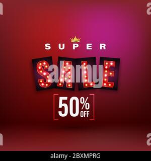 Flash sale banner 3D style. Vector illustration for promotion advertising. Stock Vector