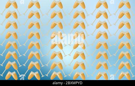 digital textile design on wine glasses art on abstract background Stock Vector