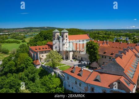 Tyniec Abbey in Kracow. Aerial view of benedictine abbey. Cracow, Poland. Stock Photo