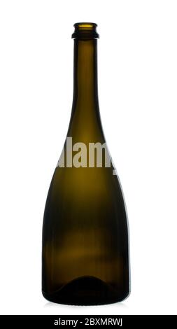 Empty champagne bottl isolated on white background. File contains clipping path. Stock Photo
