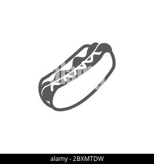 Hot dog icon on white background Stock Vector