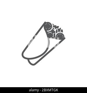 Burrito icon isolated on white background Stock Vector