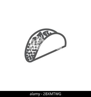 Taco icon on white background Stock Vector