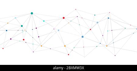 Abstract technology connect concept geometric connecting dots and lines on white background. Global network connection. Digital tech with plexus and s Stock Vector
