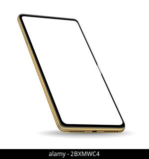 Smartphone mockup vector realistic for technology and easy place demo on screen. Stock Vector