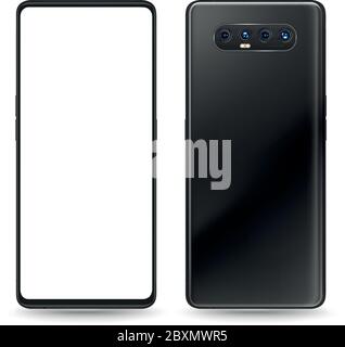 Smartphone mockup vector realistic for technology and easy place demo on screen. Stock Vector