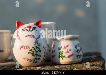 DIY concept. Ceramic handmade decorative glazed dish... Stock Photo