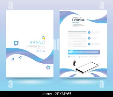 Template annual report brochure flyer design modern style. vector illustration, Use for Leaflet cover presentation abstract flat background, layout in Stock Vector