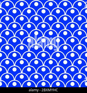 Princess seamless pattern for textiles, fabric. Kids girly print with circles. Mermaid tail, fish scales. Vector cute pattern. Stock Vector
