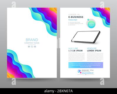 Template annual report brochure flyer design modern style. vector illustration, Use for Leaflet cover presentation abstract flat background, layout in Stock Vector