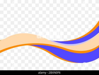 Smooth color wave, wavy design element, digital curve, presentation element, banner decoration. Vector illustration Stock Vector