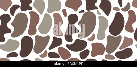 Color spots, seamless random abstract pattern with organic shapes. Blobs on white background. Vector illustration Stock Vector