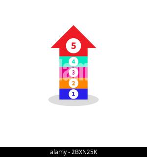 Up arrow icon, success strategy, business development plan. Vector illustration Stock Vector