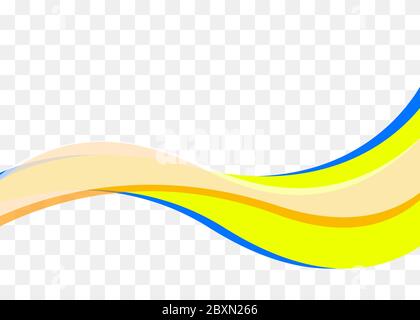 Smooth color wave, wavy design element, digital yellow curve, presentation element, banner decoration. Vector illustration Stock Vector