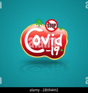 Stop Coronavirus banner with covid-19 symbol. Vector illustration. Stock Vector