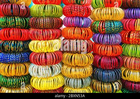 Indian Bangles in a shop Stock Photo