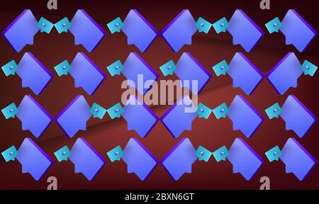 digital textile design of chat objects on abstract background Stock Vector