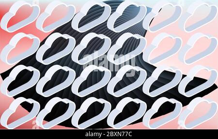 digital textile design of cloud art on abstract background Stock Vector