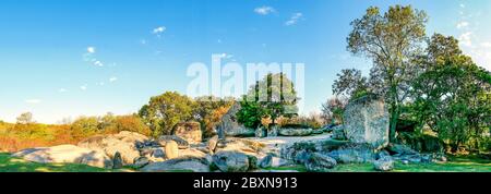 Beglik Tash megaliths - natural rock formation, prehistoric rock sanctuary on the southern Black Sea coast of Bulgaria Stock Photo