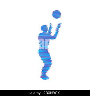 Basketball player with ball. Sport symbol. Vector illustration. Stock Vector