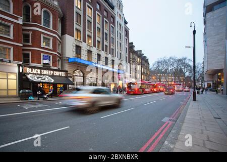 Slow shutter light trails in London Stock Photo