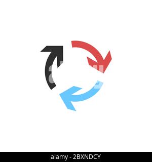 A Colourful Circular multicolor Arrows for infographics. Stock Vector illustration isolated on white background. Stock Vector