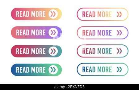 Set buttons Read More. Different colorful web button set.  Stock Vector