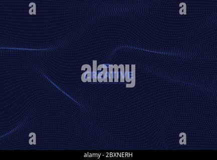 Abstract blue dots particles of technology wavy design background. Use for poster, template, artwork, ad, print. illustration vector eps10 Stock Vector